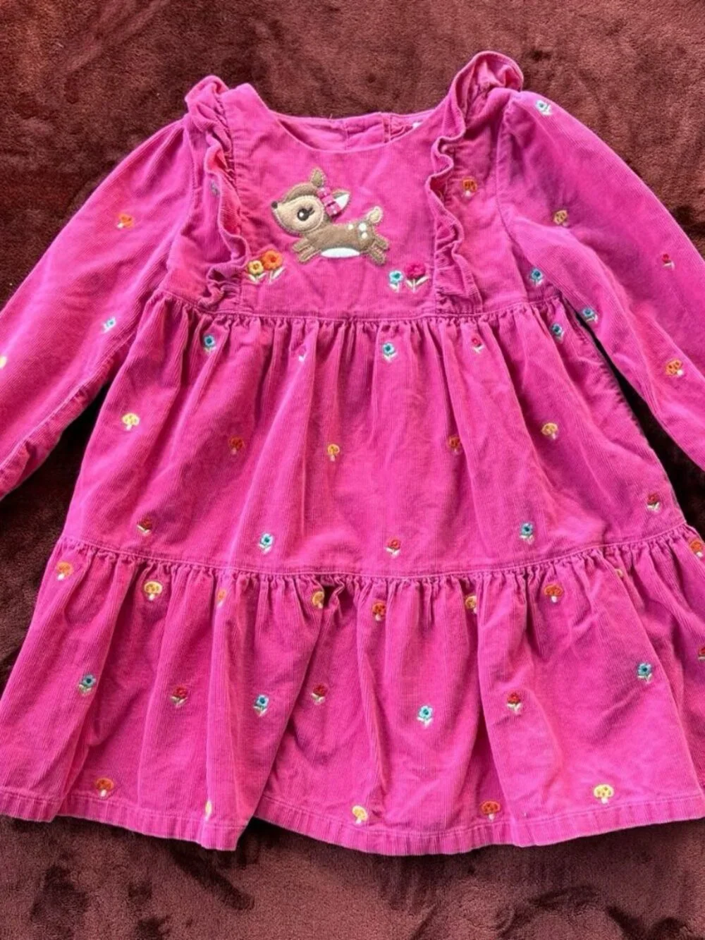 2011 Gymboree Woodland Friends pink embroidered corduroy dress girls - 2T